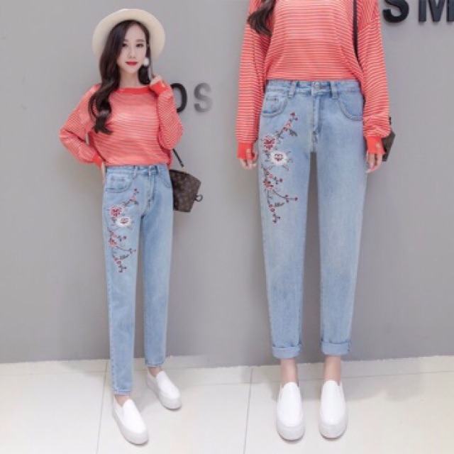 Quần JEANS NỮ XUẤT KHẨU , THÊU NỔI LOẠI 1