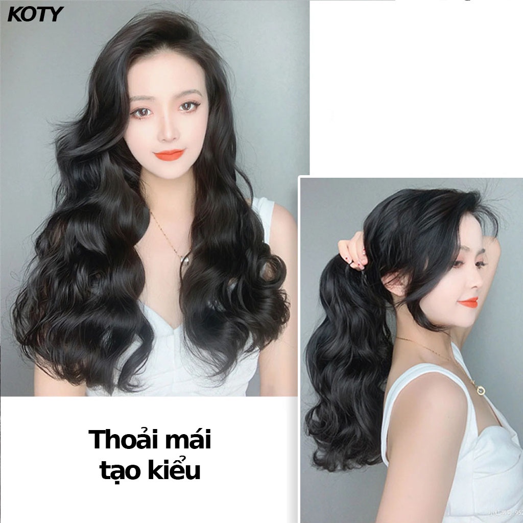 Set 3 tóc giả kẹp thẳng dài shop Koty, tóc kẹp phím nửa đầu cho nữ dễ sử dụng