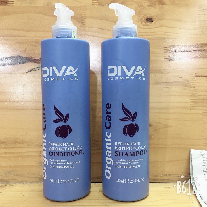 Dầu Gội Đầu Diva Xanh 750ML Phục Hồi Và Giữ Màu Tóc Chính Hãng