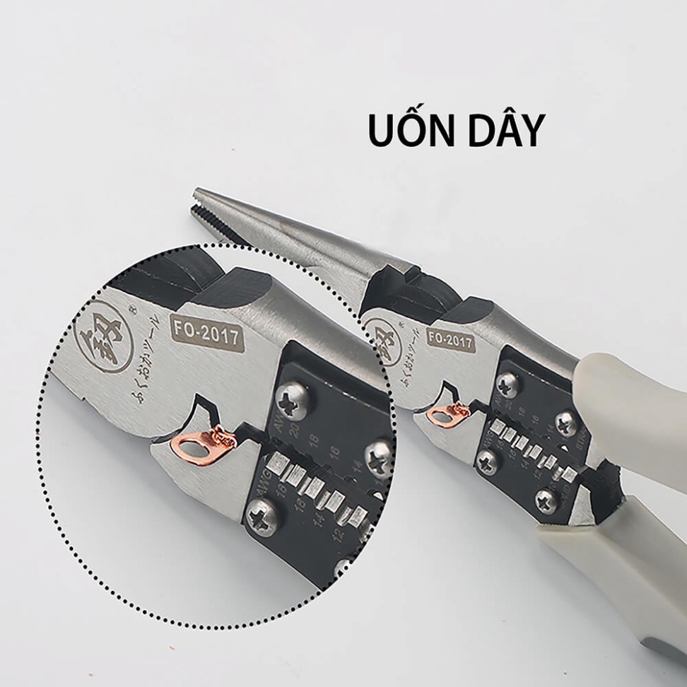 Hót Nhất 2021Kìm,Kiềm đa năng cắt đứt mọi loại kim loại nhật bản 5 in 1-  FUKOUKA Nhật Bản (Kẹp-Cắt-Uốn-Cuộn-Tuốt dâ