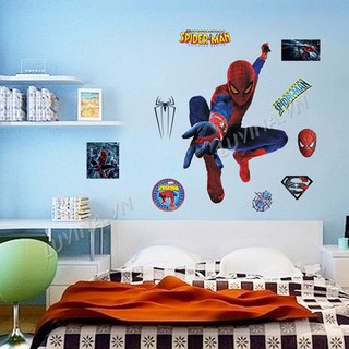 Decal dán tường trang trí phòng khách, phòng ngủ, phòng ăn - Người nhện Spiderman