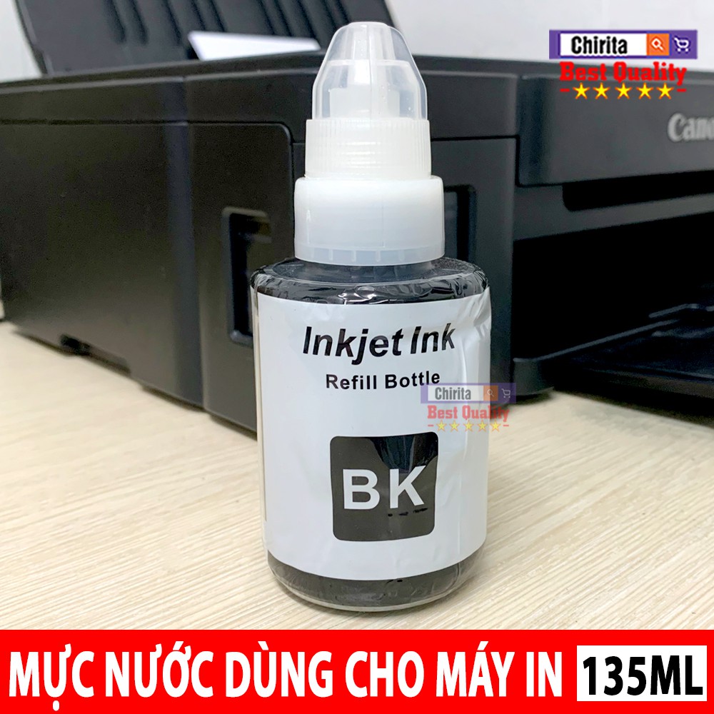 Mực Nước Máy In INKJET INK BK 135ml - Mực Máy In Canon, Mực Máy In HP, Mực Máy In 2900