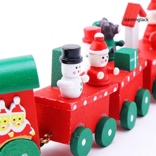 (daminglack) Xe Lửa Mini Bằng Gỗ Đáng Yêu Trang Trí Giáng Sinh