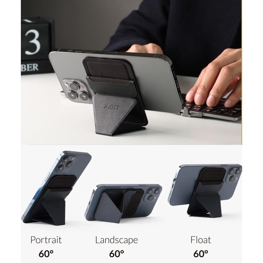 Giá đỡ điện thoại kiêm ví đựng thẻ MOFT Snap-On MagSafe iPhone 12 series sử dụng từ tính không dán MOF-12 | BigBuy360 - bigbuy360.vn