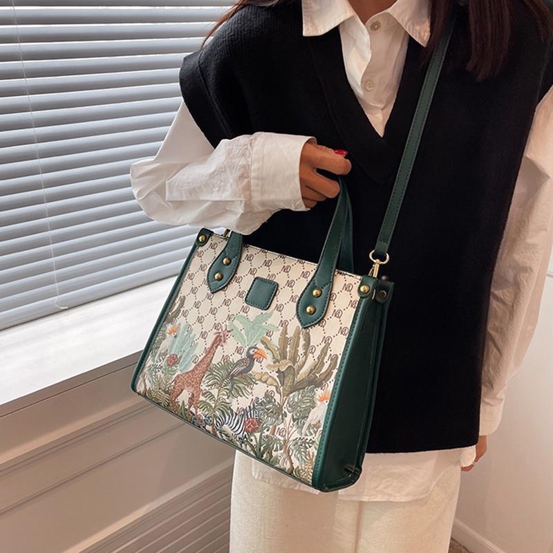 Túi đeo vai IELGY cỡ lớn in họa tiết hoạt hình thời trang cao cấp cho nữ