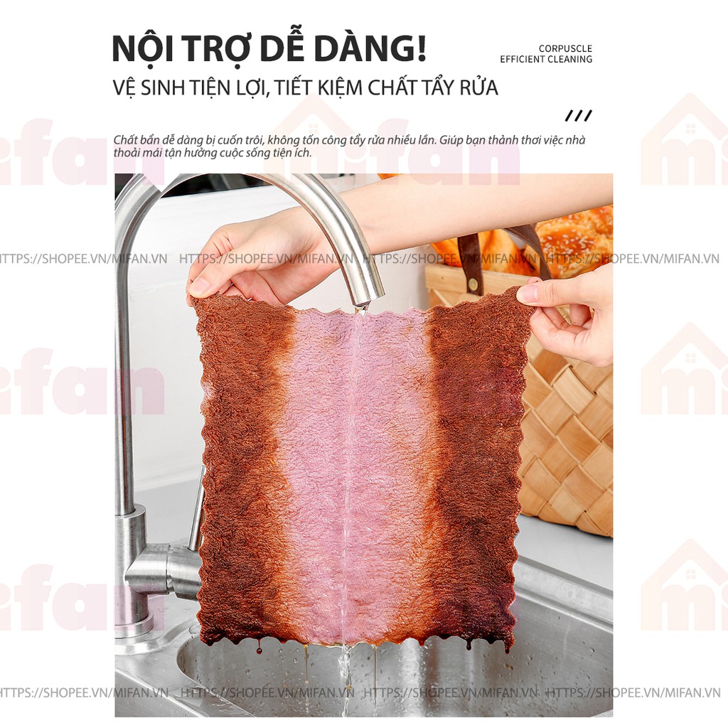 COMBO 10 Khăn Lau Bếp Đa Năng 2 Mặt MIFAN - Lau Tay, Lau Bát Đĩa - Siêu Mềm Mịn Dày Dặn Thấm Hút Tốt - HÀNG CAO CẤP | BigBuy360 - bigbuy360.vn