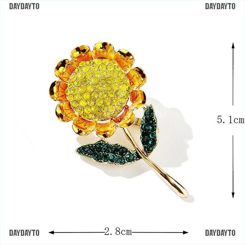 Ghim Cài Áo Hình Hoa Hướng Dương Đính Pha Lê Thời Trang