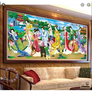 Tranh Đính Đá ABC 3D 12 Nàng Tiên DF2352 (khách tự đính) KT:181x75cm