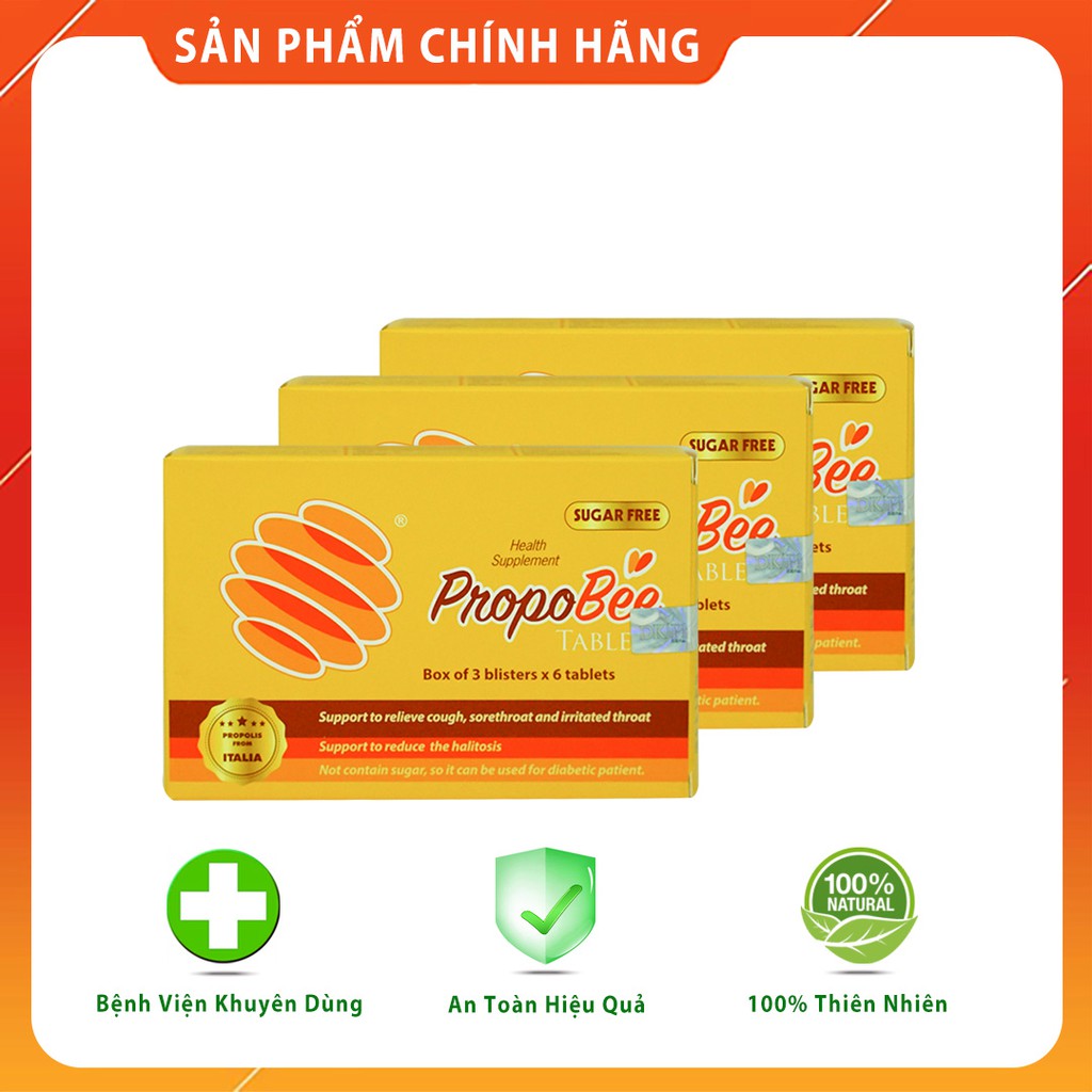 Viên ngậm keo ong giảm ho không đường DK Pharma PropoBee Tablets 3 vỉ, 6 viên/vỉ