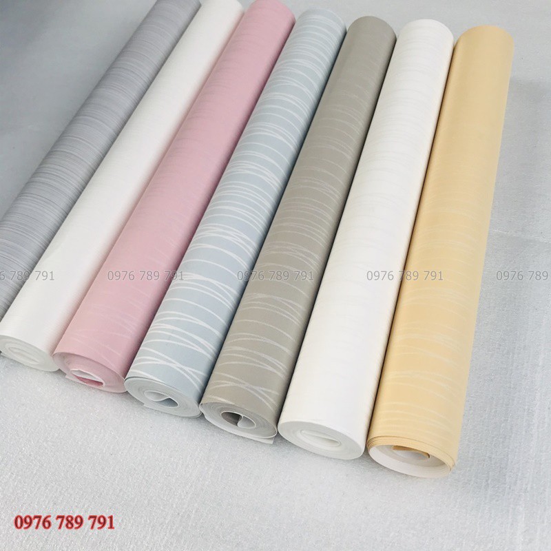 [XẢ KHO] Giấy dán Tường Vân Chỉ Cho Phòng Khách, Phòng Ngủ, Lụa Không Keo Màu Vàng, Trắng, Hồng, Xanh