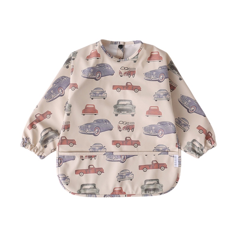 Yếm Vải Ăn Dặm Trung Tính Kèm Túi Đựng Thức Ăn Tiện Dụng Cho Bé