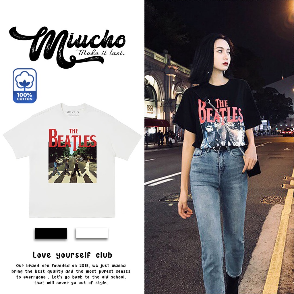 Áo thun nữ form rộng đẹp tay lỡ kiểu hàn quốc, áo phông nữ form rộng unisex vải cotton AT155 Miucho in hoạt tiết