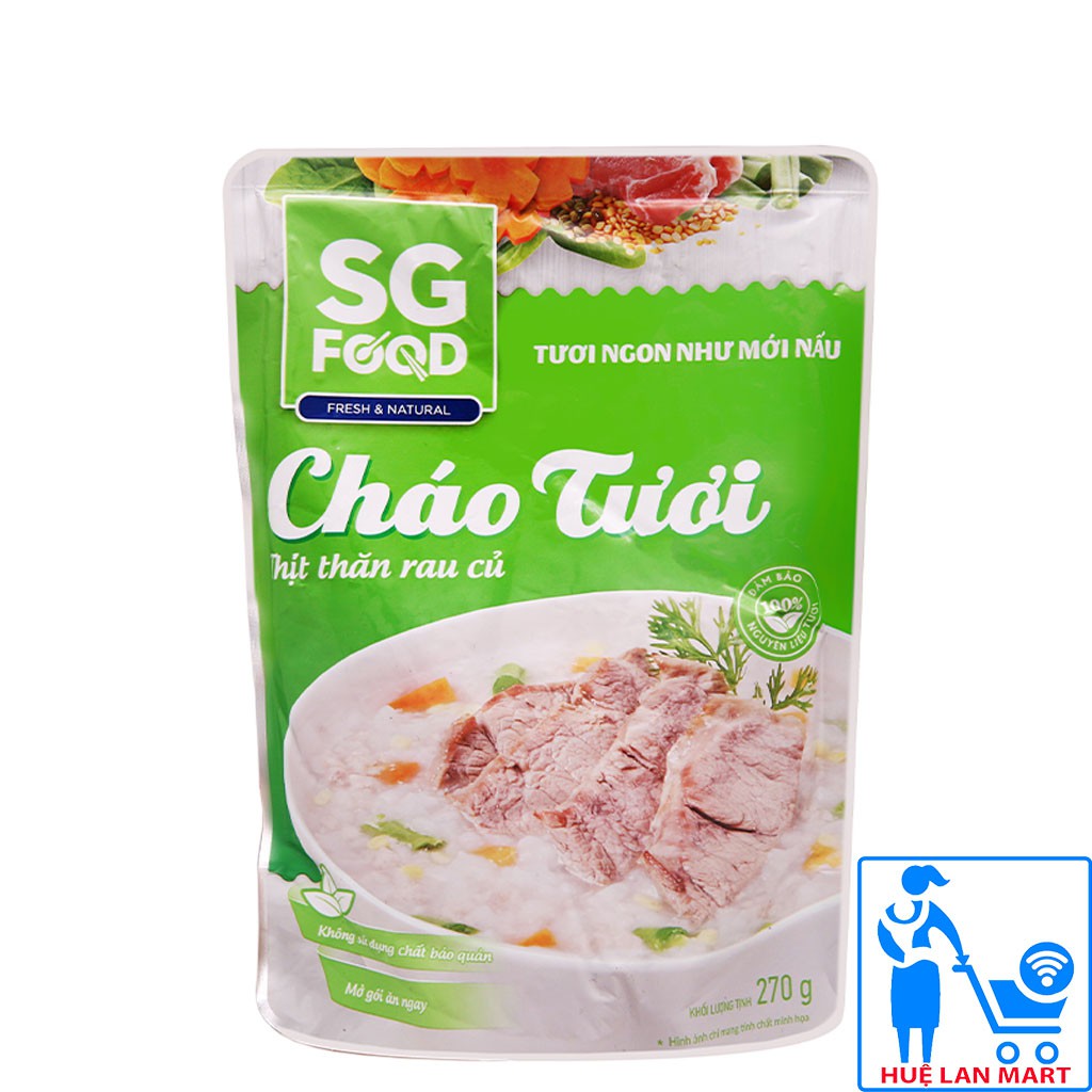 [CHÍNH HÃNG] Cháo Tươi SG Food Fresh & Natural Thịt Thăn Rau Củ Gói 270g (Tươi ngon như mới nấu)