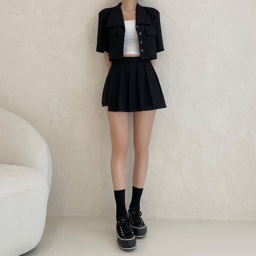 🆕 Set váy vest hộp KA Closet Set vest cực chất, áo vest hộp + quần giả váy tennis, chất umi siêu xinh, size M, L