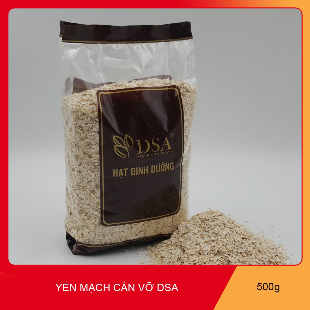 Yến mạch úc tươi Cán Vỡ hiệu DSA. Khối lượng 500gr.