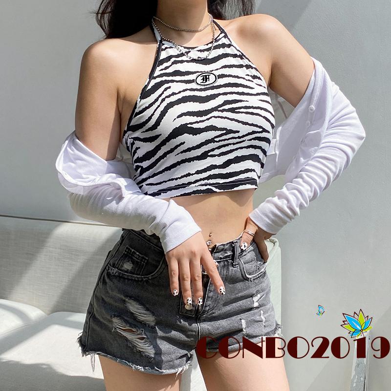 Áo Yếm Sát Nách In Họa Tiết Ngựa Vằn Thời Trang Dành Cho Nữ | BigBuy360 - bigbuy360.vn