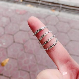 Nhẫn nữ bạc ta khắc tên theo yêu cầu