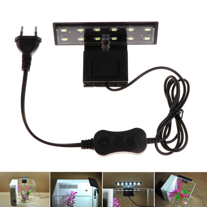 Đèn led 12 bóng có kẹp gắn trang trí bể cá tiện dụng
