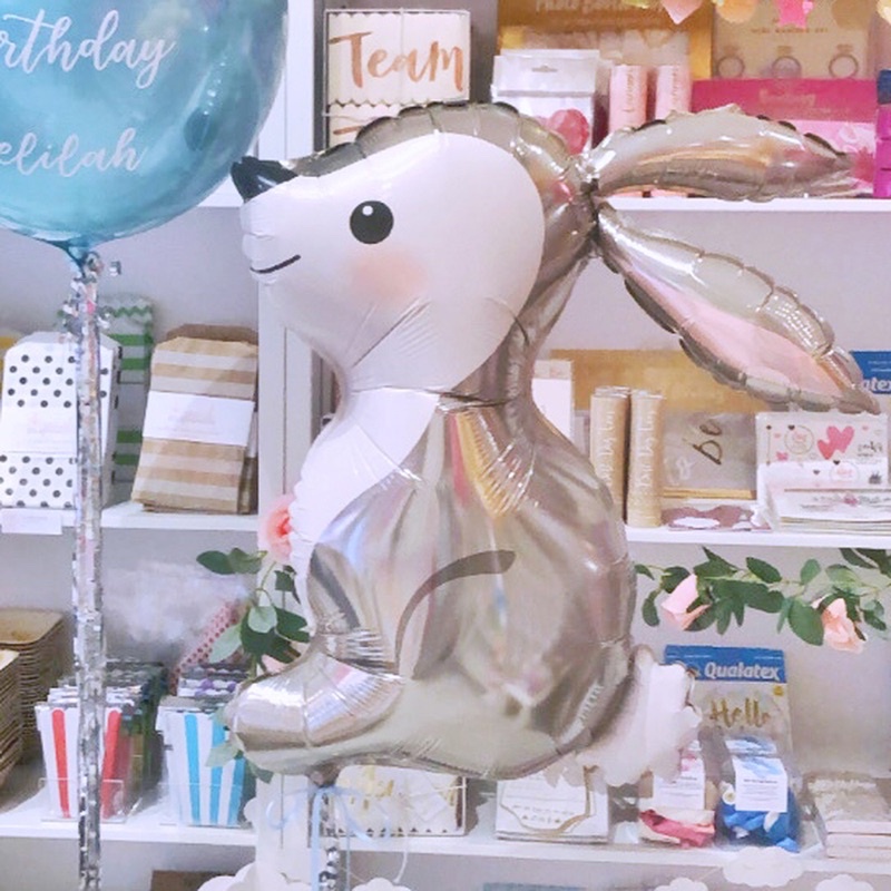 Bóng con thỏ ngọc xám 4D phong cách hàn quốc