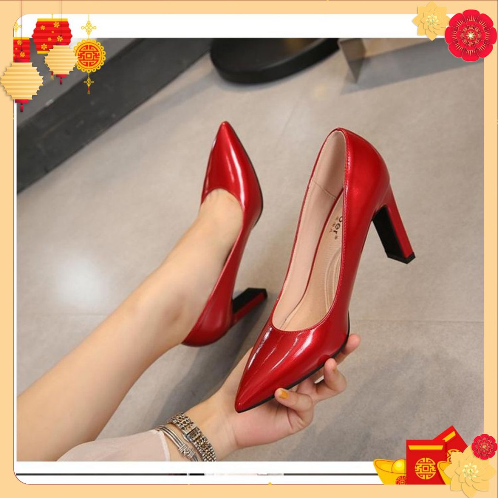 Giày cao gót trơn 7cm mẫu mới MÃ HGC13 phong cách vintage
