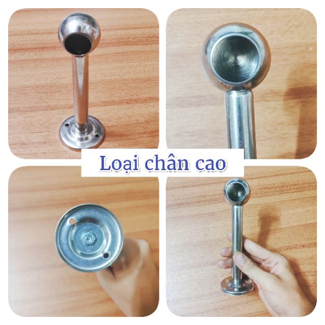 [Bán lẻ 1 cái] Chân (bas - bát) bắt tường treo rèm bằng 100% inox dày