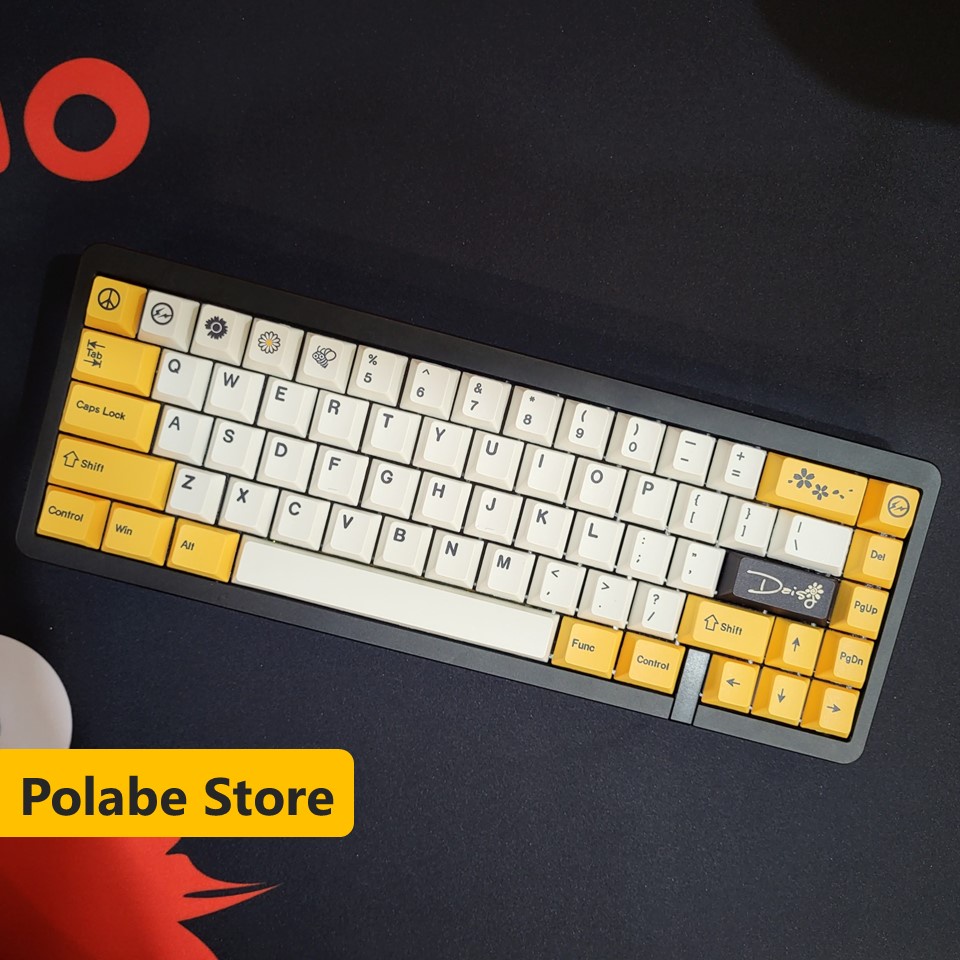 Keycap Bee and Daisy Cherry Thick PBT, keycap bàn phím cơ nhiều nút cân nhiều layout - Polabe Store