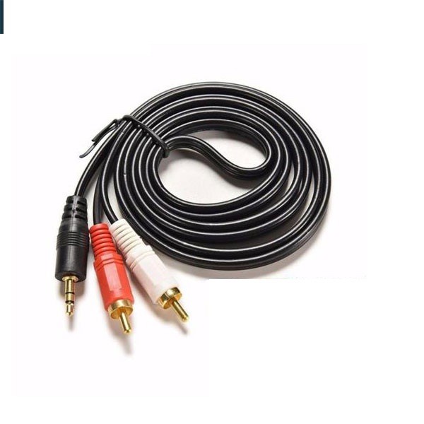 Cáp âm thanh 3.5mm ra 2 đầu hoa sen  - Hàng Nhập Khẩu