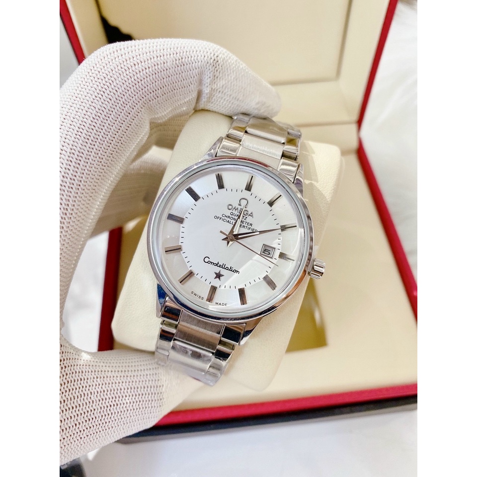 Đồng hồ nam Omega mặt tròn dây thép đúc nguyên khối giá rẻ chạy kim trôi LINH WATCH LUXURY | BigBuy360 - bigbuy360.vn
