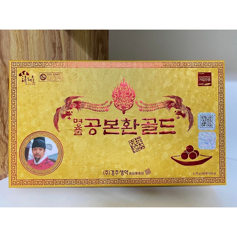 [ Hàng Chuẩn ] Viên Đông Trùng Hạ Thảo Gyeongju Hàn Quốc, Hộp Gỗ Vàng 60v * 3.75g, Cải Thiện Sinh Lý, Thông Khí Huyết