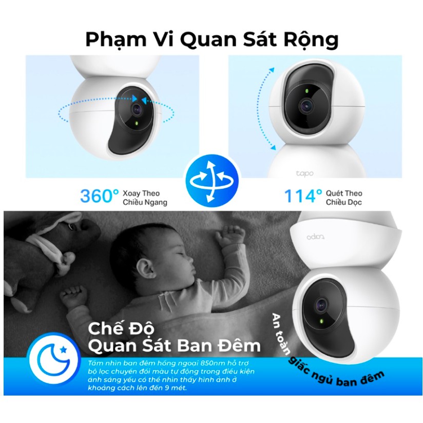 Camera Wi-Fi TP-Link Tapo C200 sắc nét 1080P 2MP ngày đêm âm thanh 2 chiều hỗ trợ thẻ nhớ lên đến 128GB - Chính Hãng | WebRaoVat - webraovat.net.vn