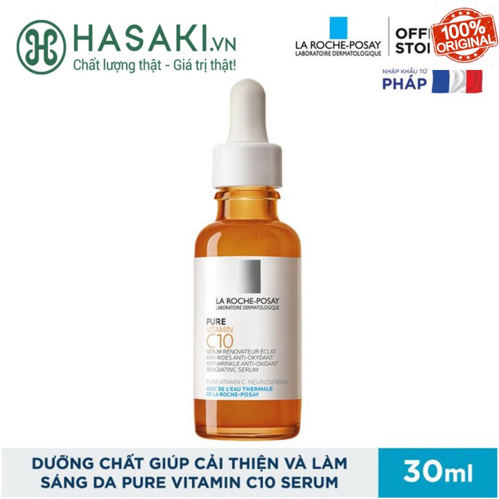 Serum Làm Sáng Da, Hỗ Trợ Mờ Thâm Nám La Roche-Posay Pure Vitamin C10 Serum 30ml