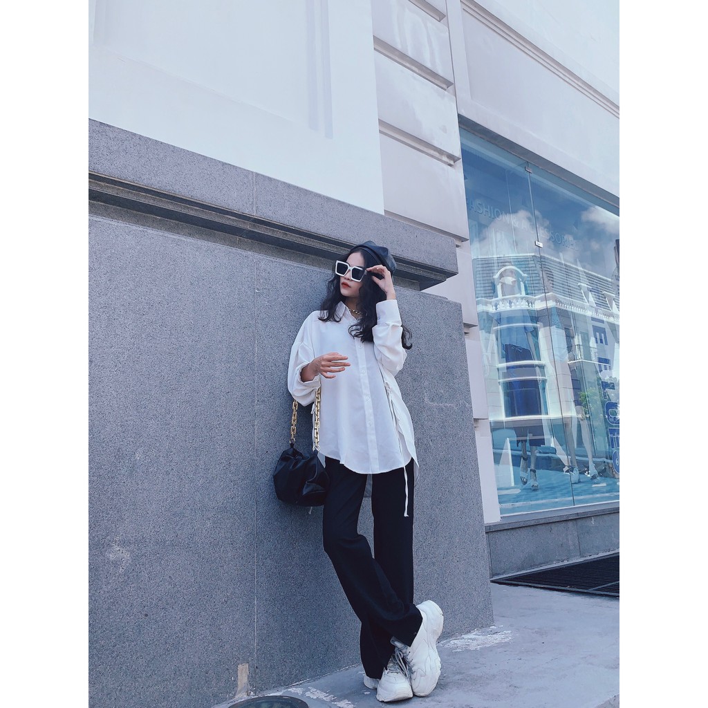 Quần ống suôn form nhỏ xẻ trước | BigBuy360 - bigbuy360.vn