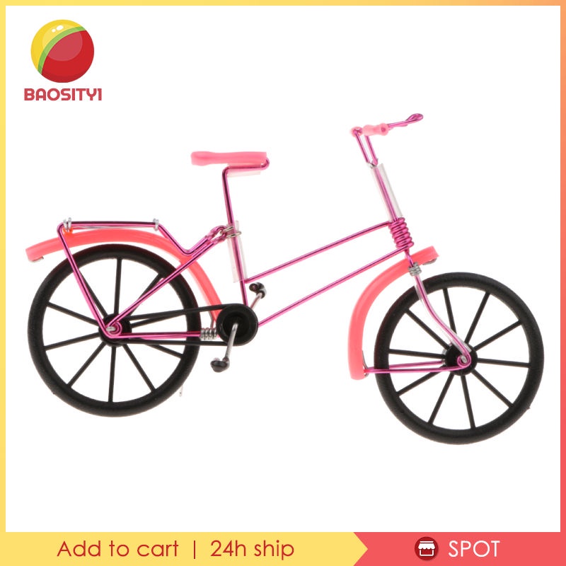 Mô hình xe đạp bằng sắt màu hồng 7.9''L x 2.6''W x 5.5''H