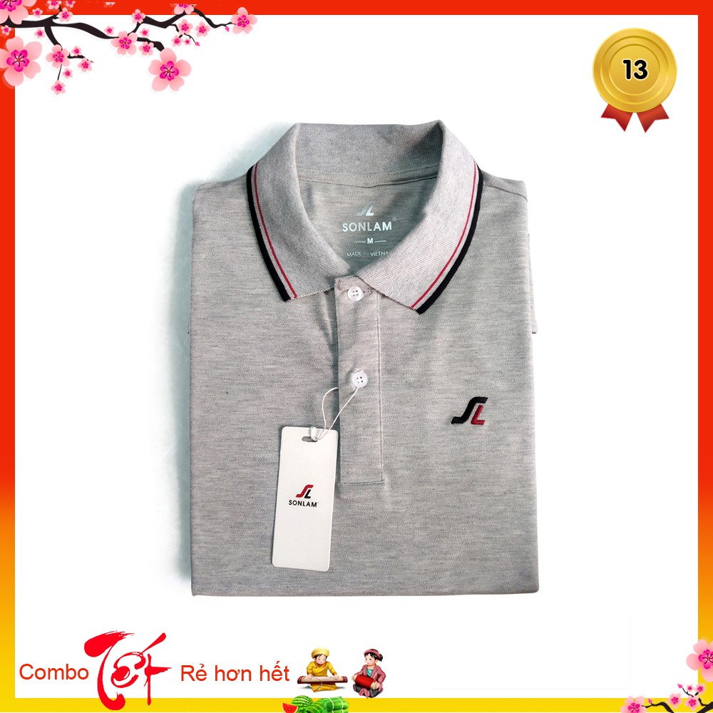 Áo Thun Nam Có Cổ ⚡️ Hàng VNXK Cao Cấp ⚡️ Áo Thun Nam Polo Sonlam V1 Màu Xám Ghi