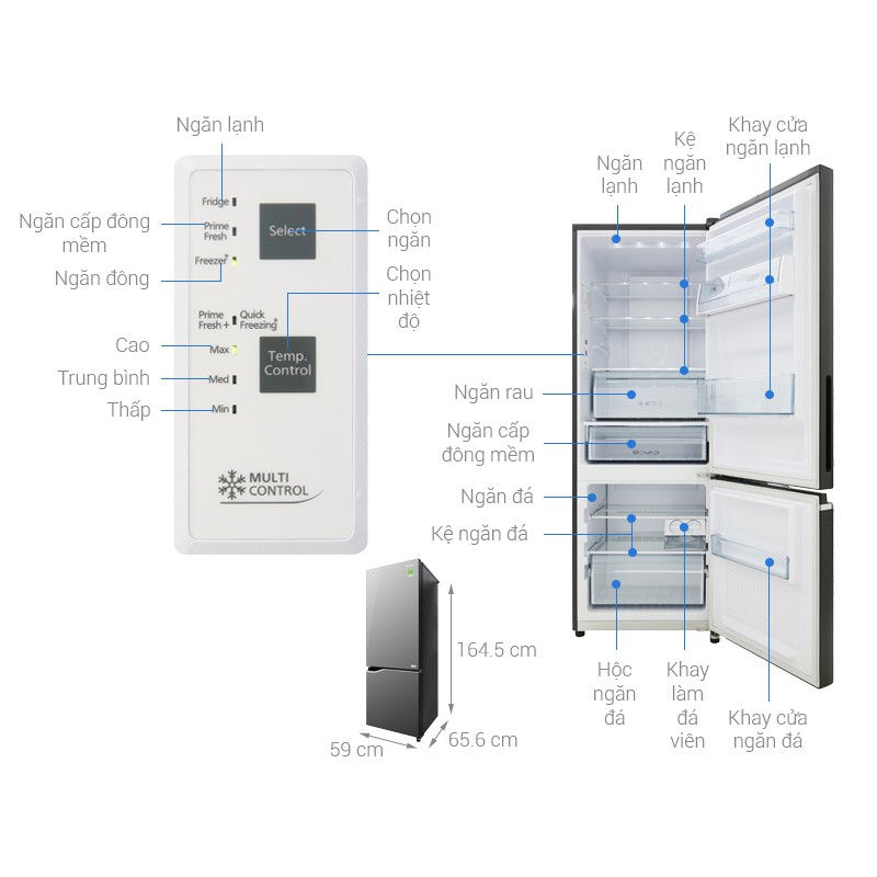 Tủ lạnh Panasonic Inverter 290 lít NR-BV328GMV2