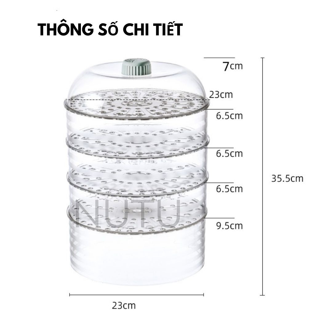 Khay đậy thức ăn, lồng bàn 5 tầng giữ nhiệt cao cấp