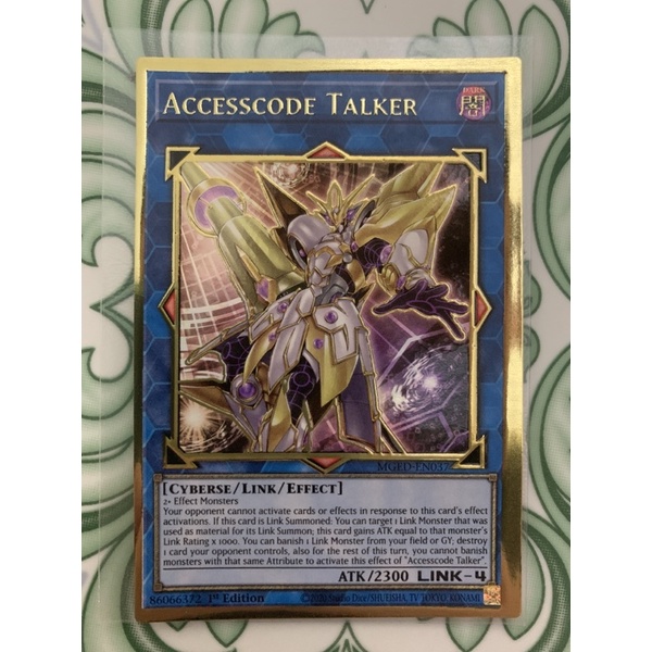 Thẻ Bài Yu Gi Oh MGED-EN037 Accesscode Talker - Premium Gold Rare 1st edition