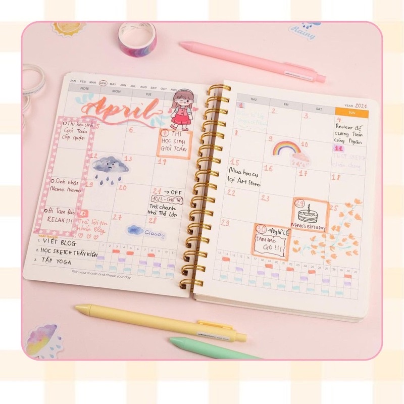 [FREESHIP] Sổ lò xo kép Study Planner Klong A5 200 trang