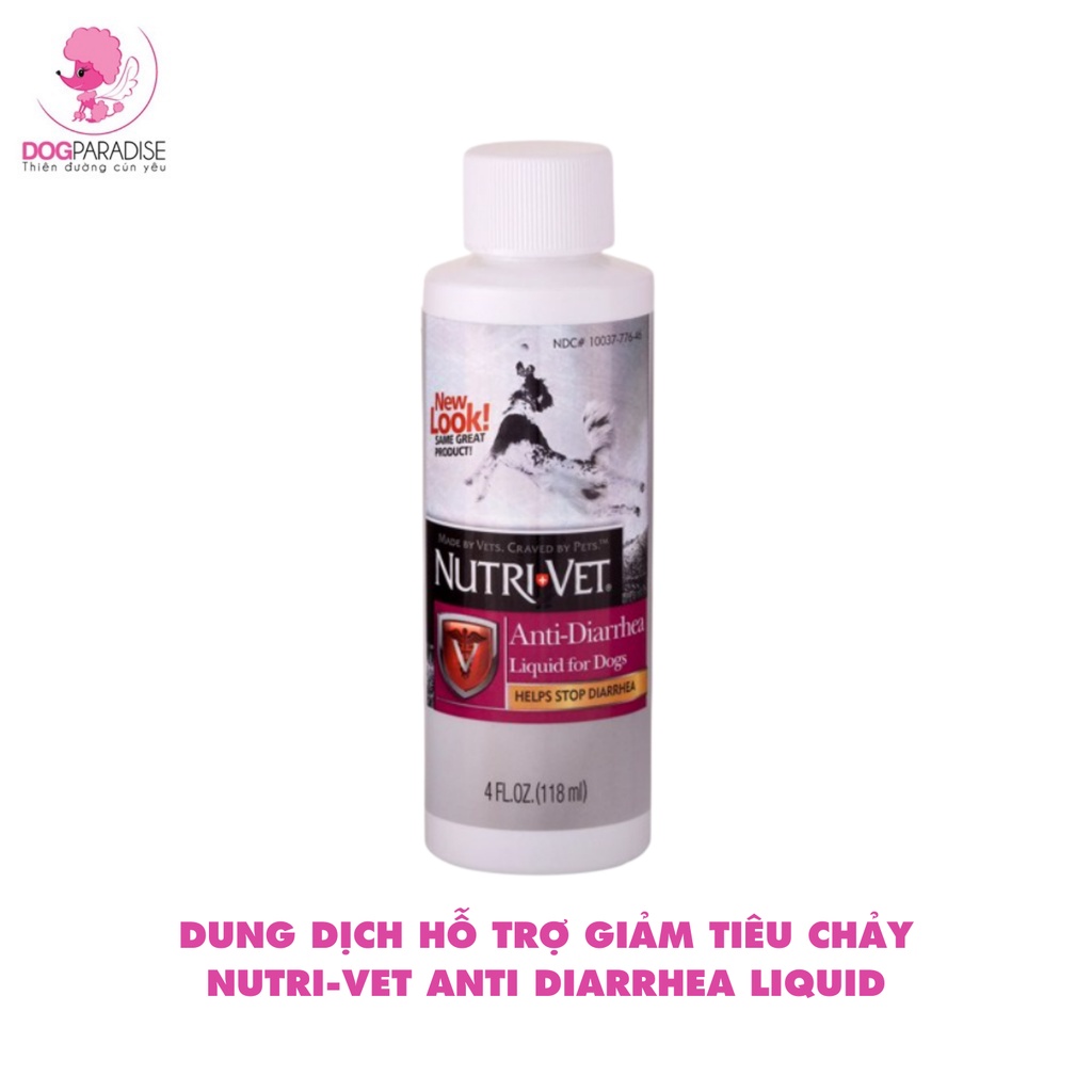 Dung dịch hỗ trợ giảm tiêu chảy cho thú cưng Nutri-Vet Anti Diarrhea Liquid chai 118ml  - Dog Paradise