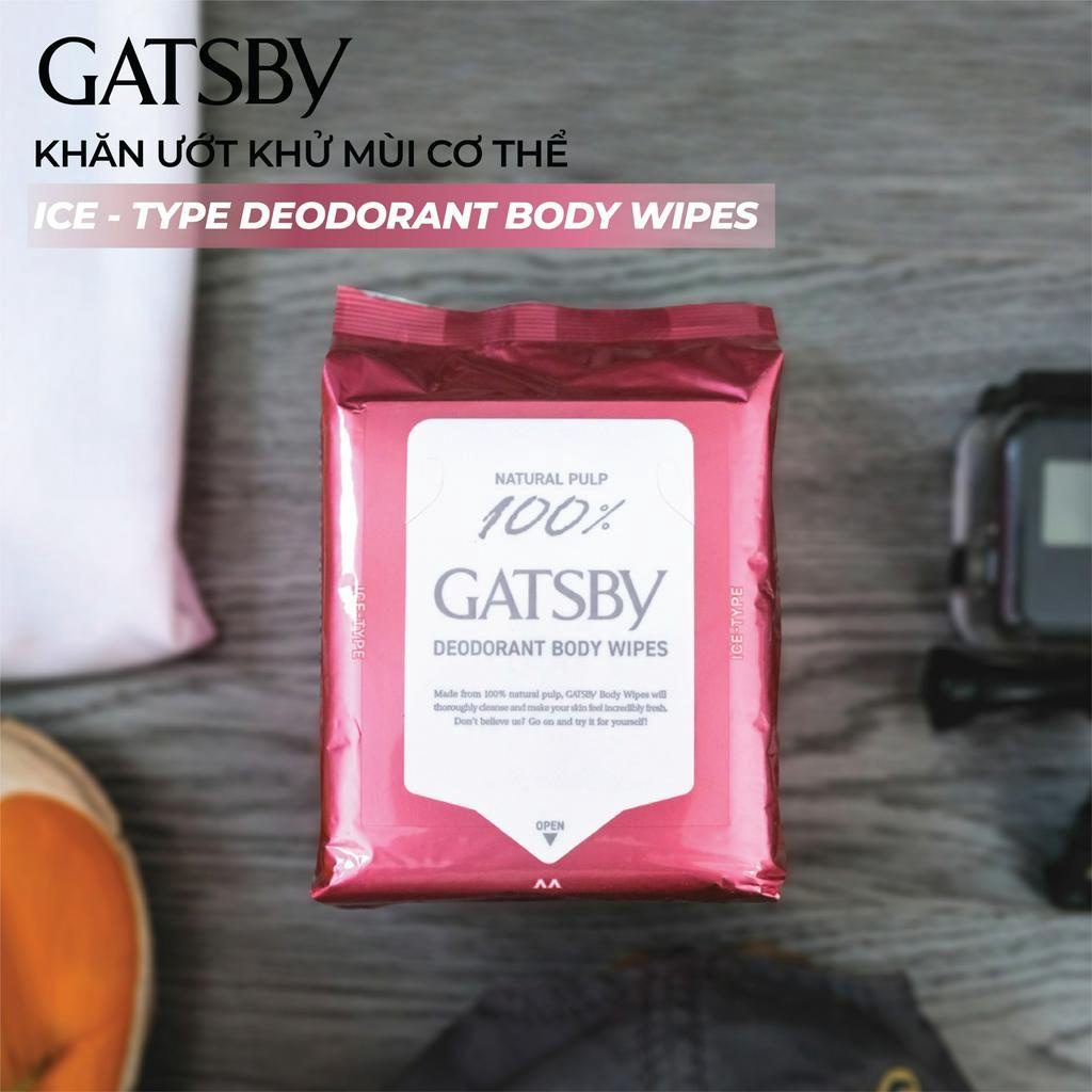 Khăn ướt khử mùi cơ thể GATSBY ice-type deodorant body wipes freeze peach u Siêu Mát Lạnh Hương Đào 30 tờ