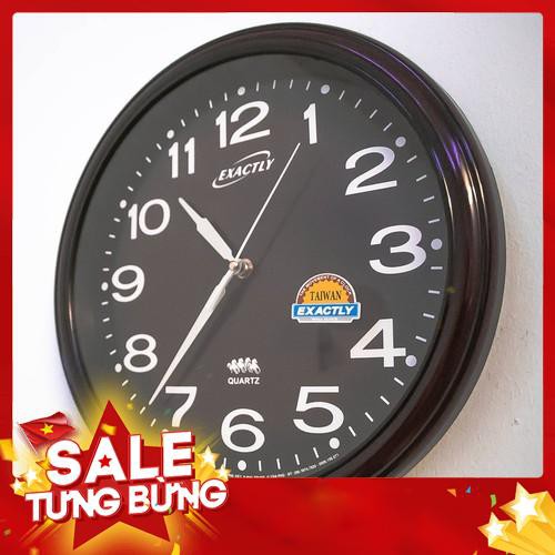 (Chỉ 99k) Đồng Hồ Kim Nhảy Treo Tường Cao Cấp Hình Tròn EXACTLY 34x34cm (U220-Nâu)Shop XTD - Hàng nhập khẩu