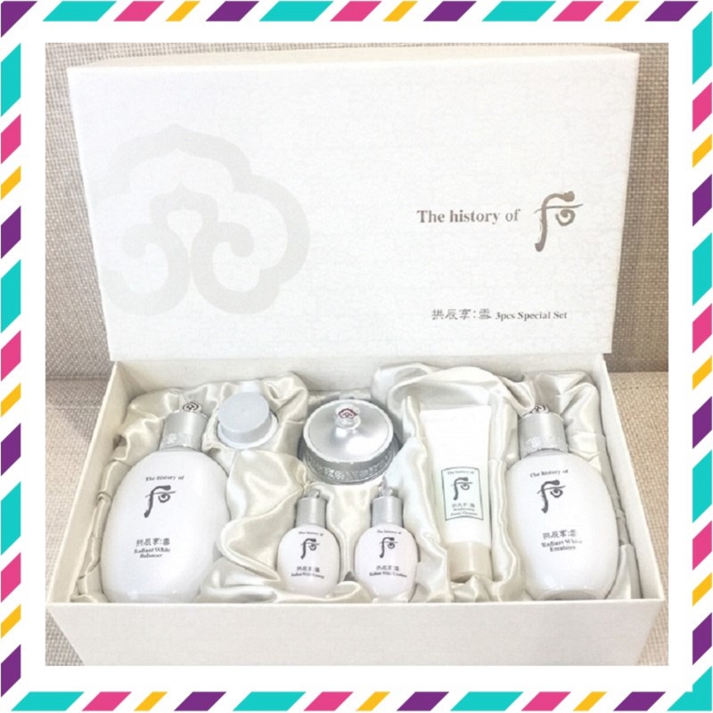 Bộ Dưỡng Trắng Da Ngừa Nám The History Of Whoo Hàn Quốc, Hộp Gồm 7 Lọ, Giúp Da Mịn Màng, Ngừa Nám, Sáng Bóng