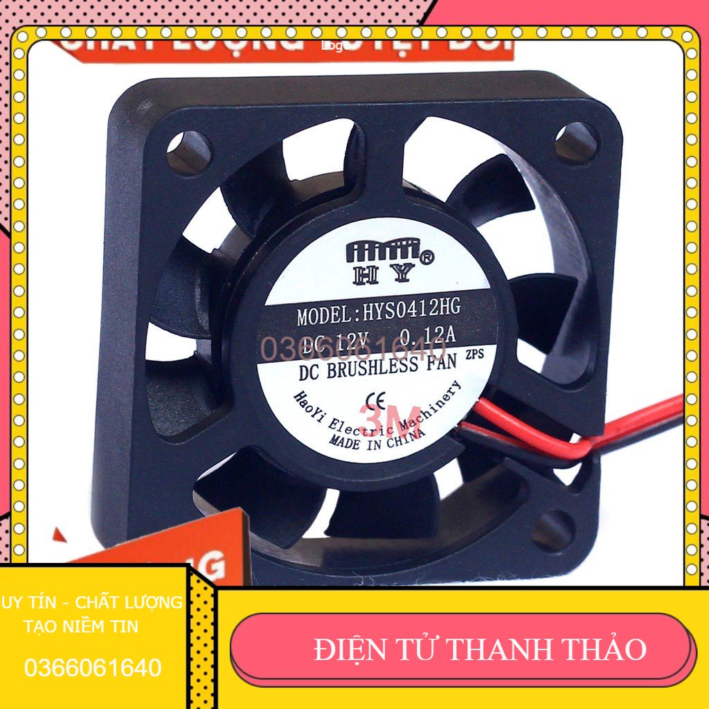 (Linh kiện điện tử) Quạt Tản Nhiệt Mini 4x4x1cm 12VDC 0.08A