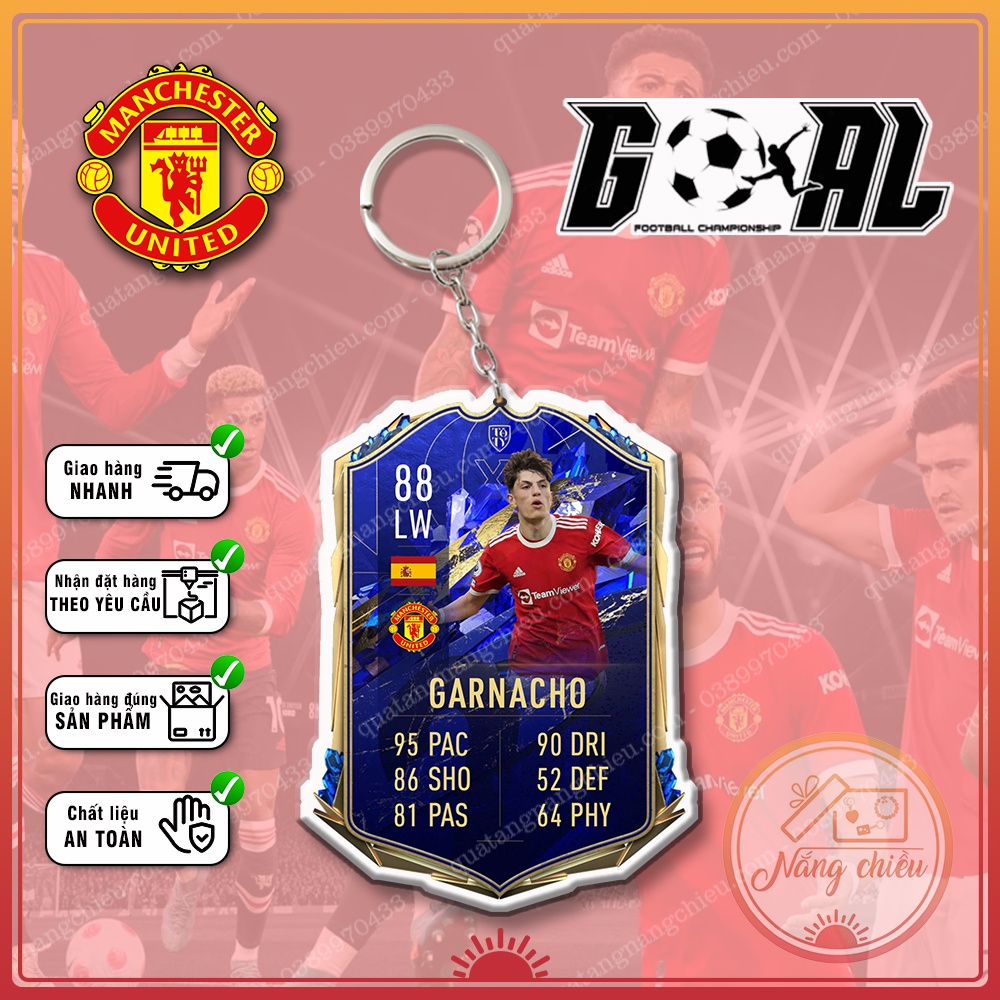 Móc khóa thẻ CLB bóng đá Manchester United ☘️Quà Tặng Nắng Chiều☘️