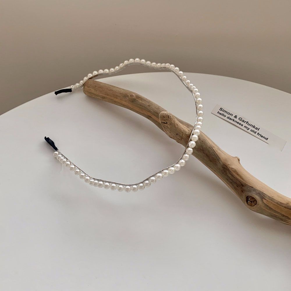 Băng Đô Cài Tóc Bằng Kim Loại Đính Ngọc Trai Giả Nhiều Màu Sắc Phong Cách Hàn Quốc Cho Nữ