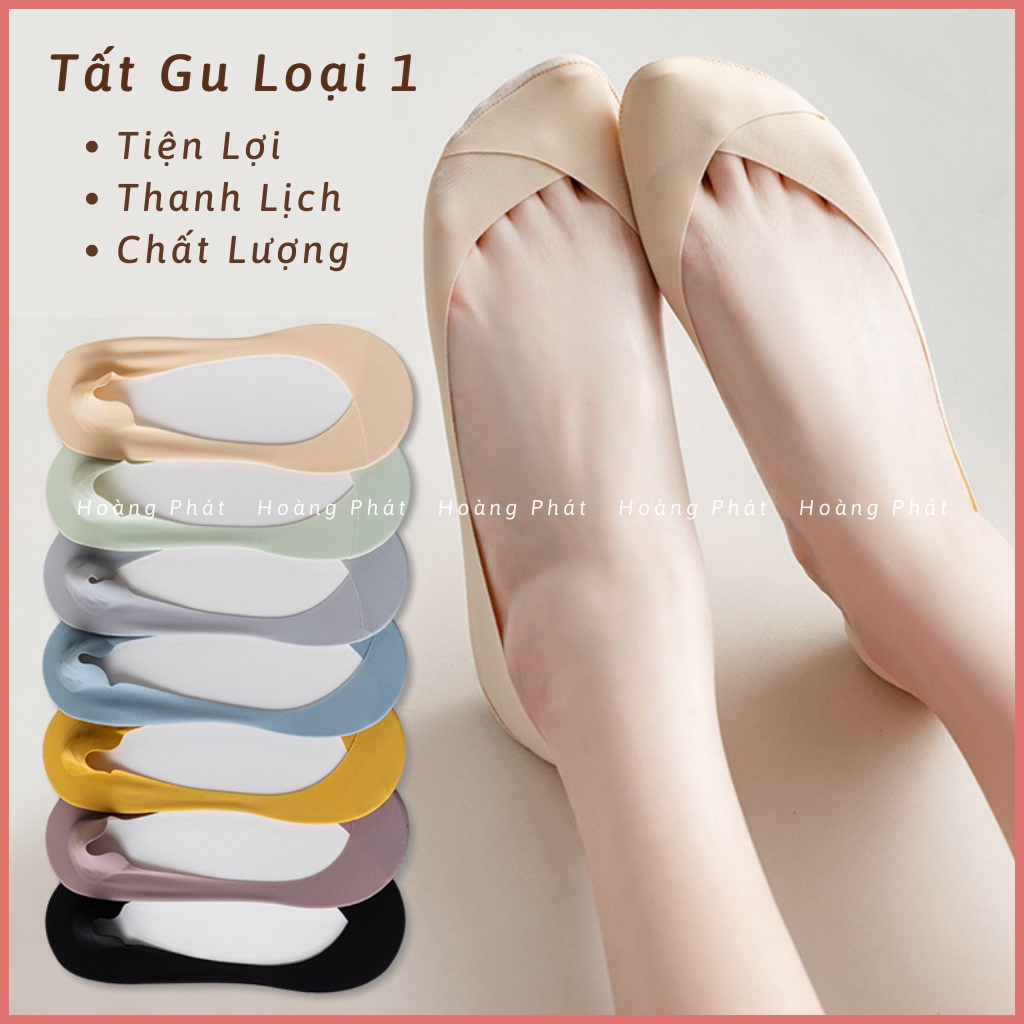 Tất Đi Giày Cao Gót, Tất Gu Chất Lụa Lạnh Siêu Mát, Silicon Sóng Thêm Viền Thun Dọc Tất Ôm Trọn Chân Chống Tuột