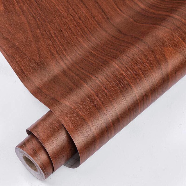 10M GIẤY DÁN TƯỜNG GIẢ GỖ MÀU NÂU