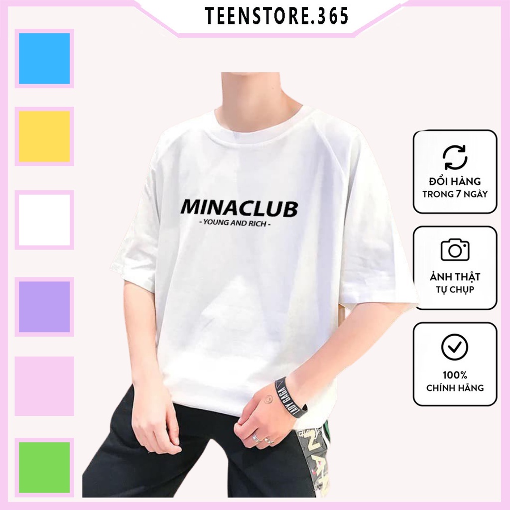 Áo thun tay lỡ form rộng Mina Club áo phông unisex chất liệu cotton thoáng mát ATIN03-Teenstore.365