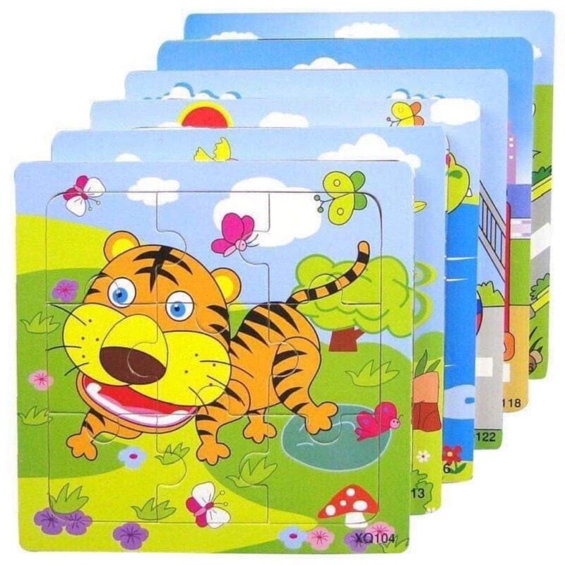 [Combo 5] Tranh Ghép 2D Thông Minh Bằng Gỗ An Toàn Cho Bé