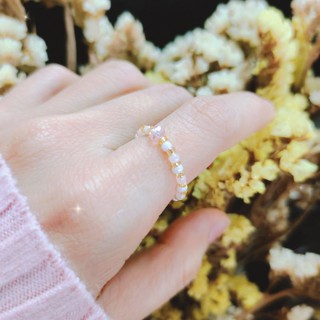 Nhẫn nữ hạt cườm thủy phong cách Hàn